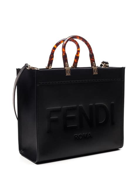 fendi sunshine tote bag black
